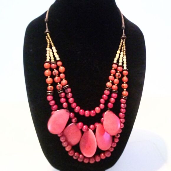 Boho Inspired Acai Bead Multi Strand Adjustable Necklace * - Picture 1 of 5